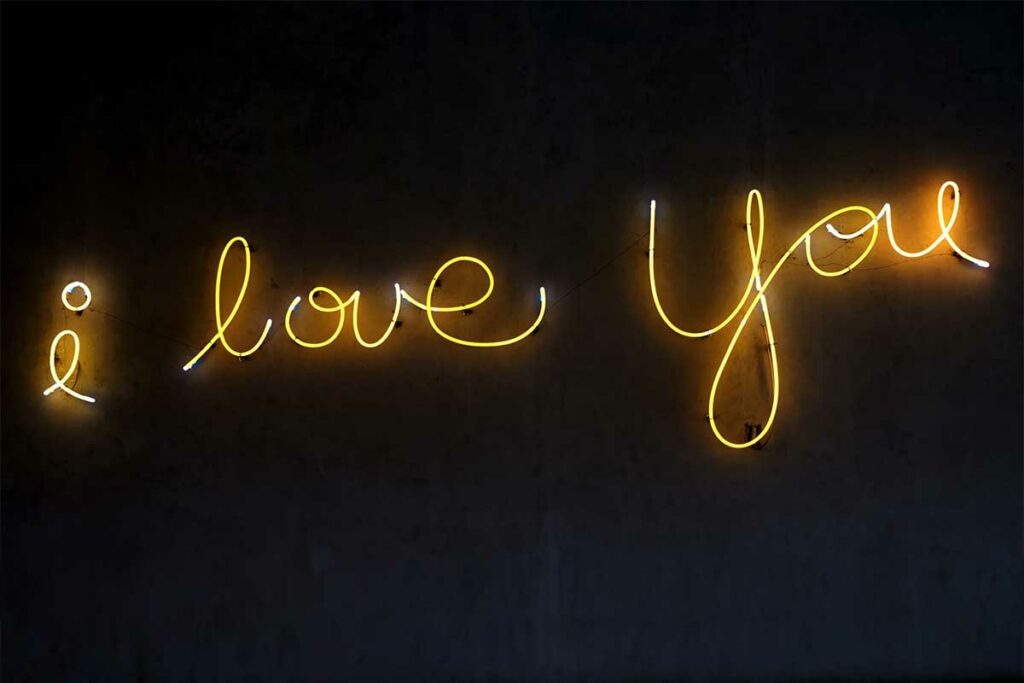 Love on a neon sign